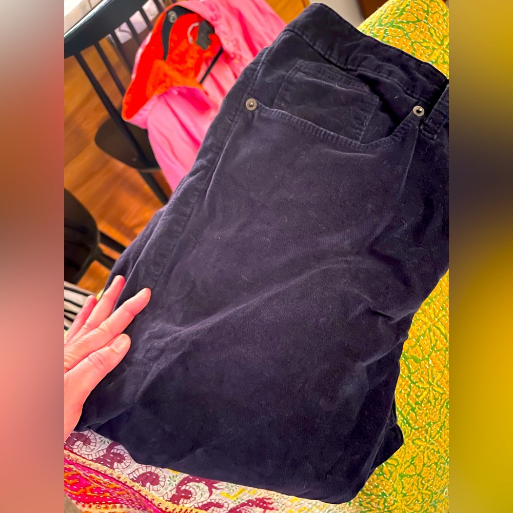 Navy Velvet Pants